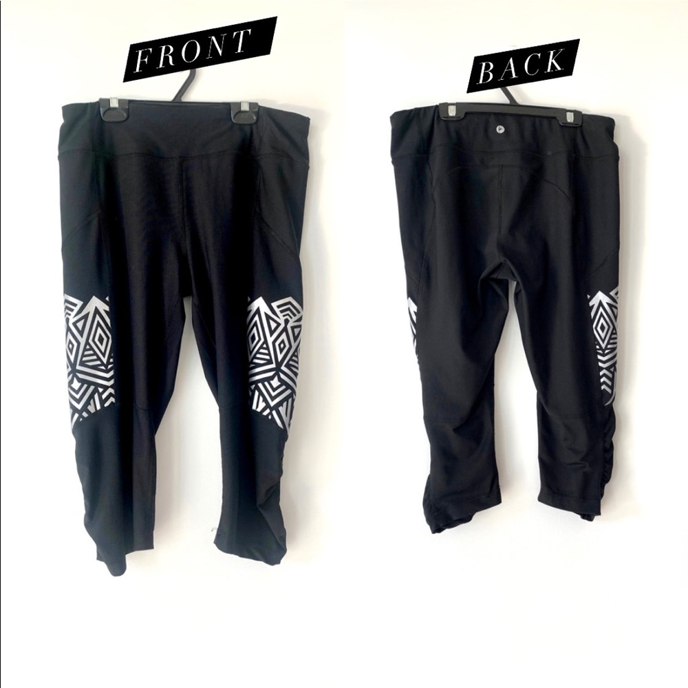 Black with Silver Capri Pant - XL